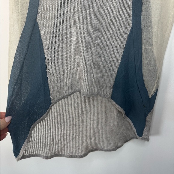 Helmut Lang Gray Blue Sheer Mesh Knit Sweater – Size Petite - Picture 6 of 17